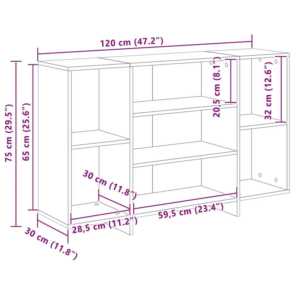 Grey Sonoma Sideboard with Shelves Storage Cabinet Engineered Wood Cupboard