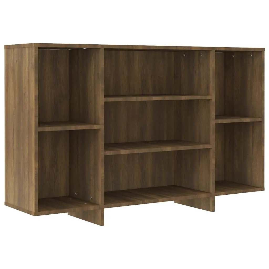 Sideboard Modern Brown Oak 120x30x75 cm Storage Cabinet with 4 Shelves