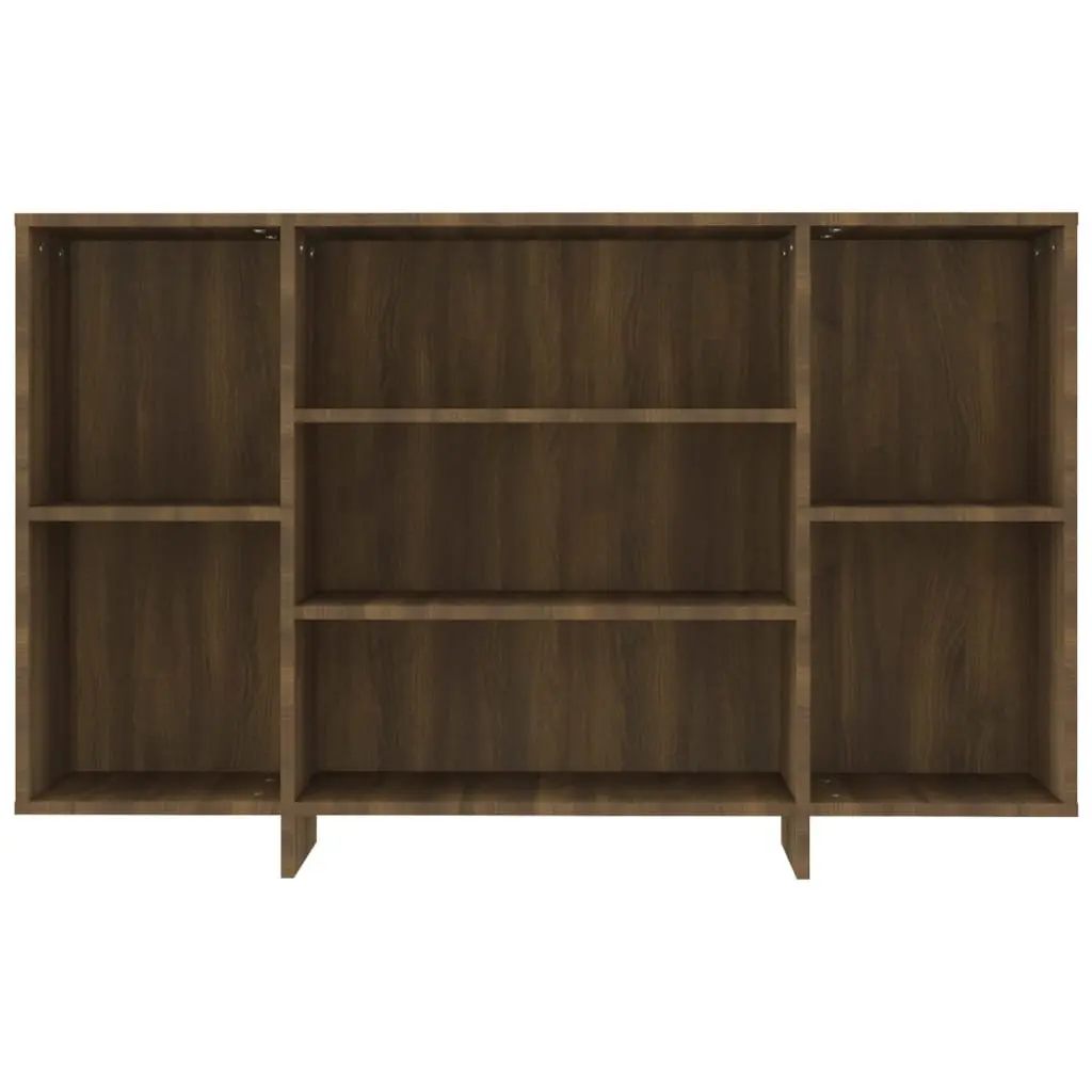 Sideboard Modern Brown Oak 120x30x75 cm Storage Cabinet with 4 Shelves