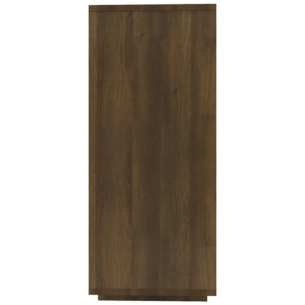 Sideboard Modern Brown Oak 120x30x75 cm Storage Cabinet with 4 Shelves