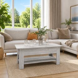 Add Style with This Two-Tier Grey Coffee Table