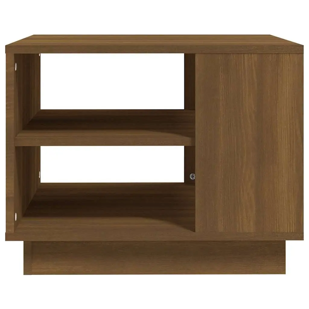 Coffee Table Brown Oak Design Modern Living Room Storage Shelves Centre Table