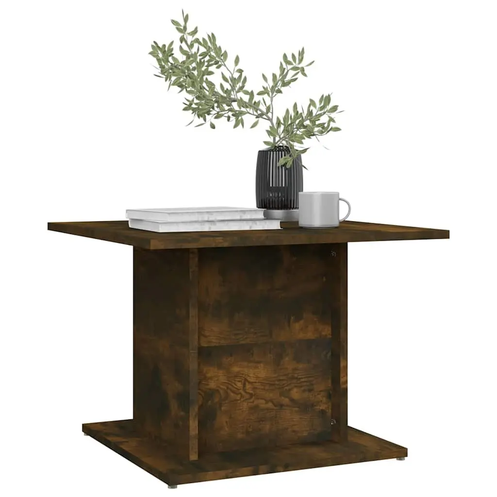 Coffee Table Smoked Oak Brown Engineered Wood 55.5 x 55.5 x 40 cm