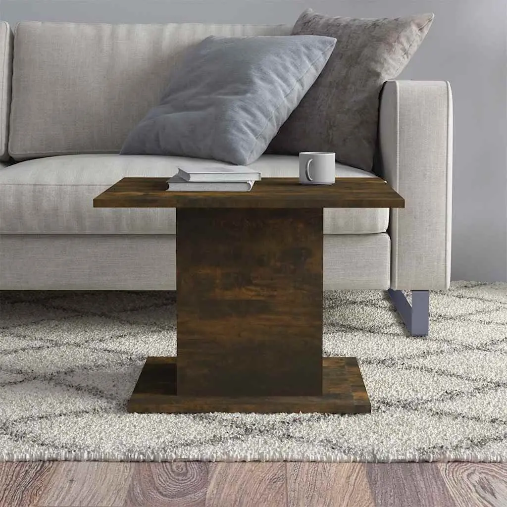 Coffee Table Smoked Oak Brown Engineered Wood 55.5 x 55.5 x 40 cm