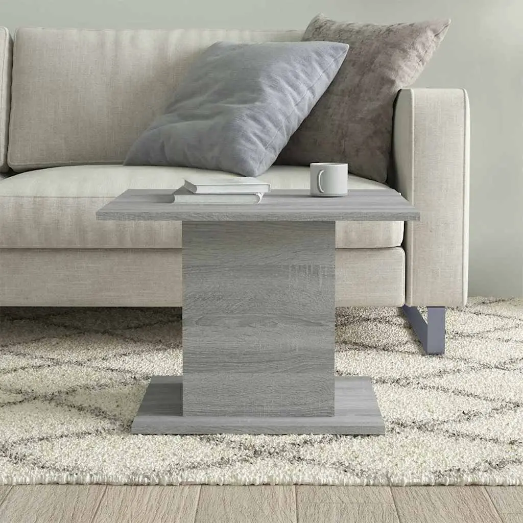 Coffee Table Grey Engineered Wood Living Room Accent Furniture 55.5 x 55.5 x 40 cm