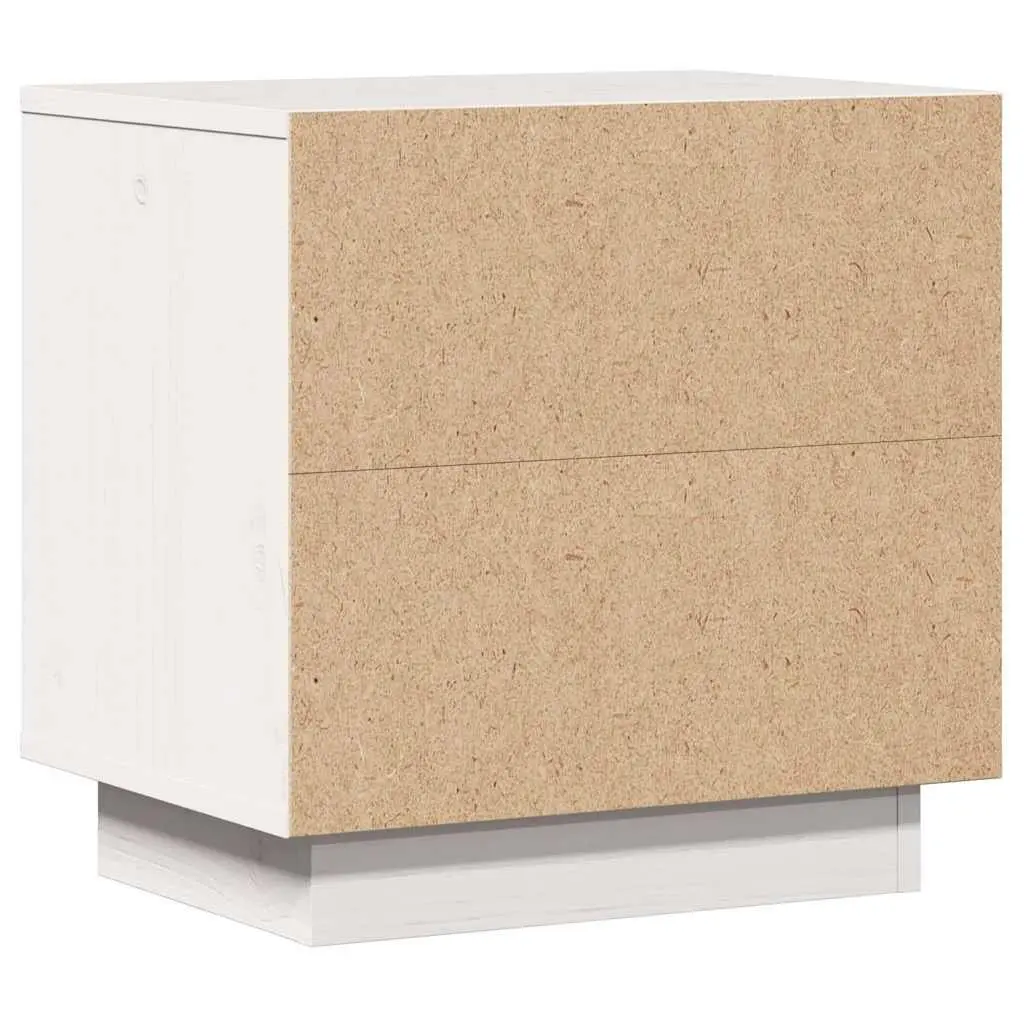 White Solid Wood Pine Nightstand