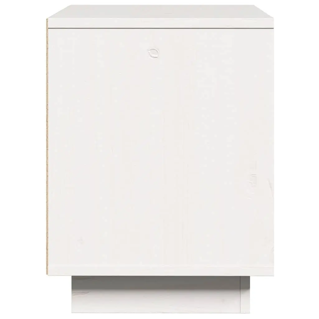 White Solid Wood Pine Nightstand