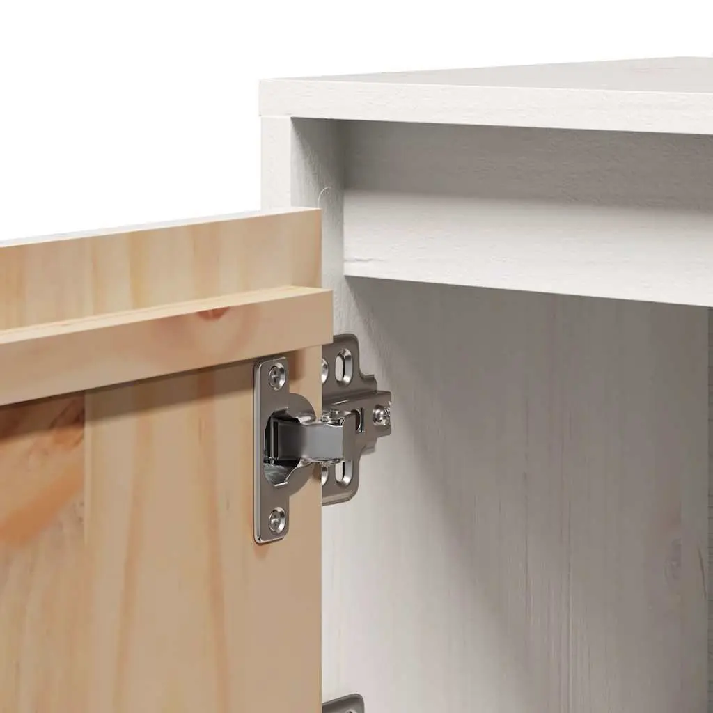 White Solid Wood Pine Nightstand
