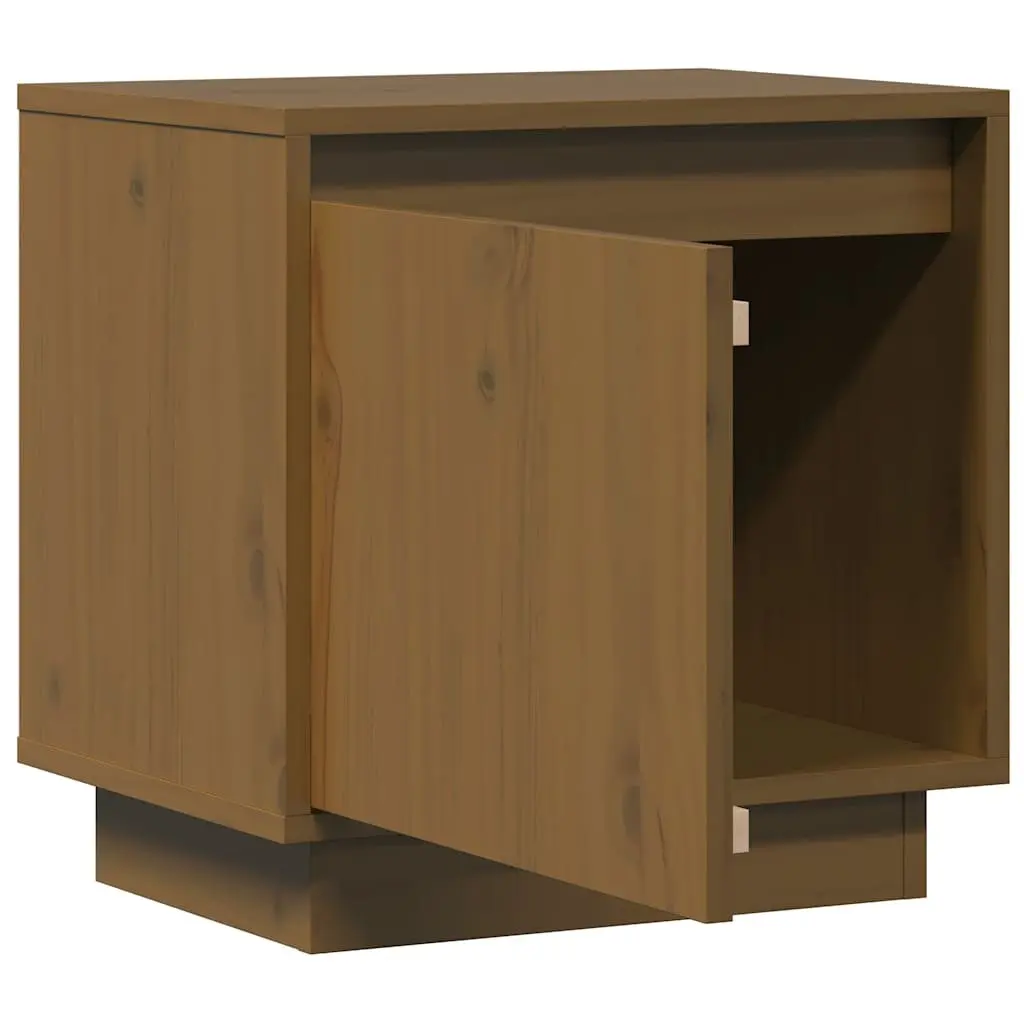 Bedside Cabinets Solid Pinewood Brown 40x30x40 cm 2 Piece Storage Tables