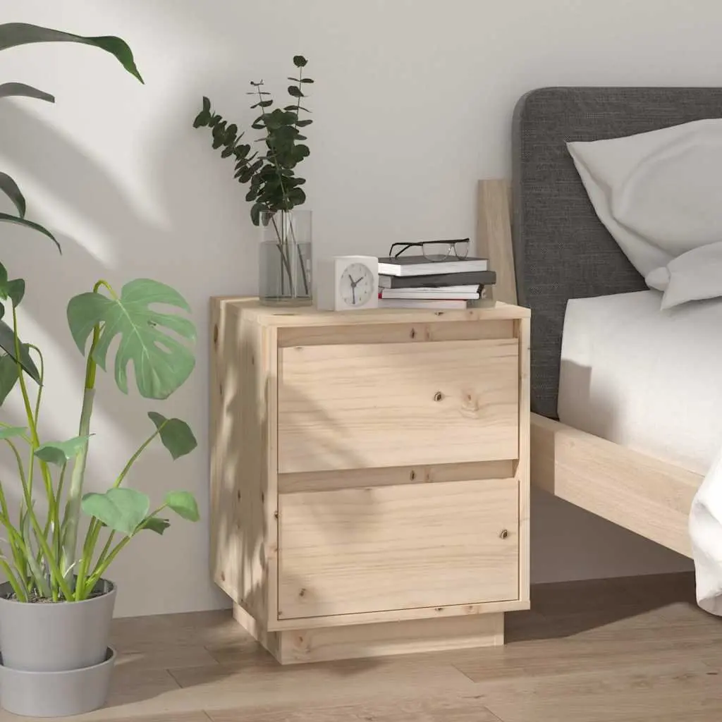 Bedside Cabinets Solid Pinewood Brown 40x35x50 cm 2 Piece Set