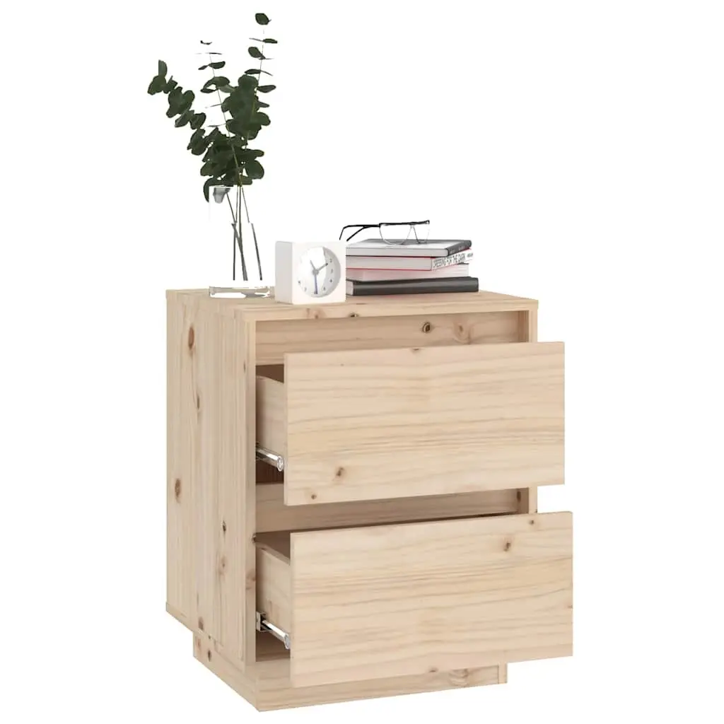 Bedside Cabinets Solid Pinewood Brown 40x35x50 cm 2 Piece Set