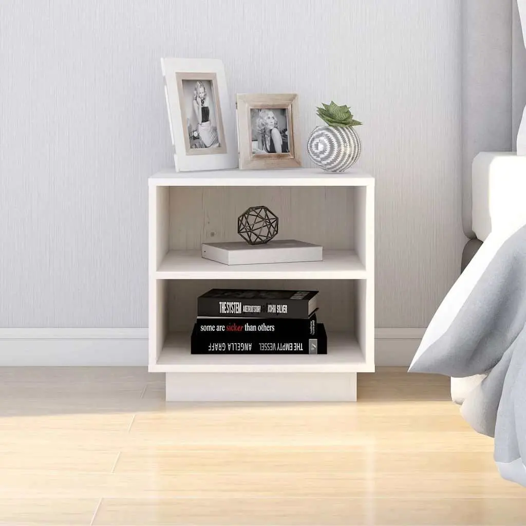 Bedside Cabinets 2 pcs White 40x34x40 cm Wooden Storage Tables Side Units