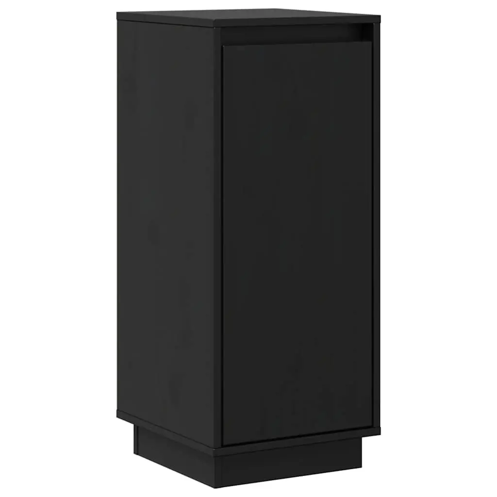 Sideboard Cabinet Black Solid Wood Storage 31.5x34x75cm Living Room Furniture