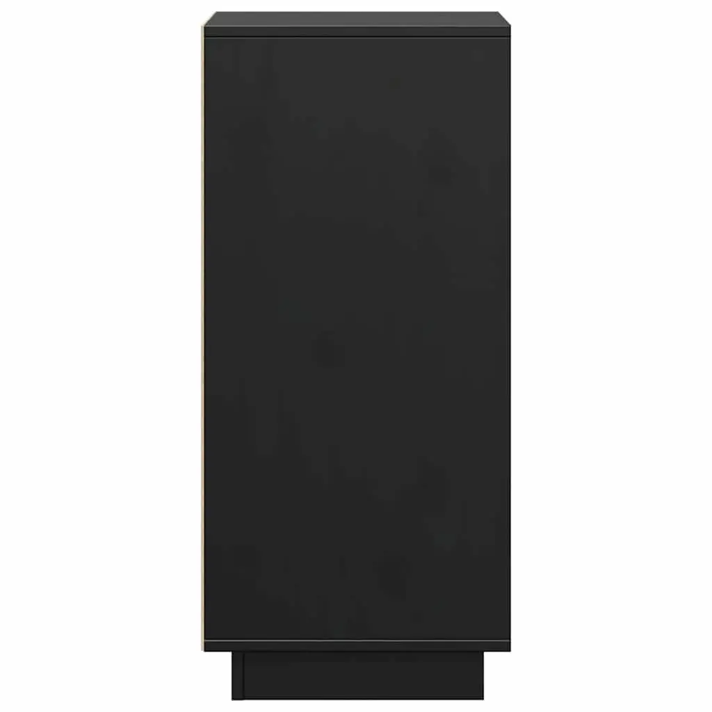 Sideboard Cabinet Black Solid Wood Storage 31.5x34x75cm Living Room Furniture