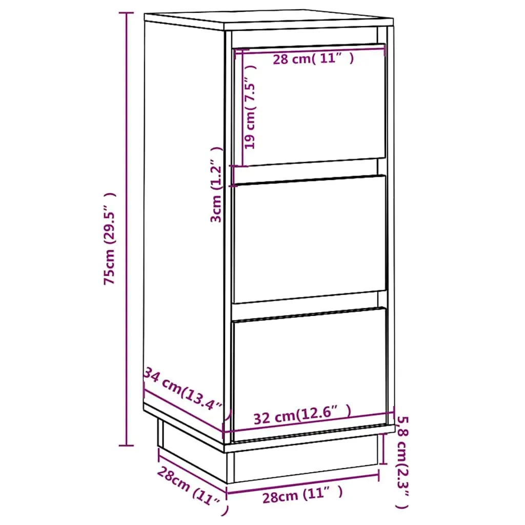 Solid Wood Sideboards White Storage Cabinet Dining Room Furniture 2 Pieces