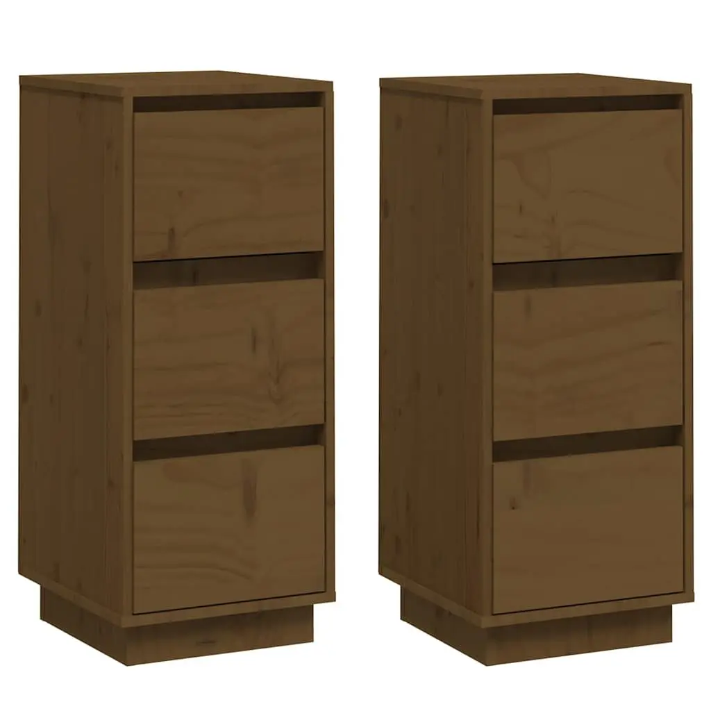 Solid Wood Sideboard Cabinet Honey Brown Storage Furniture Living Room Decor