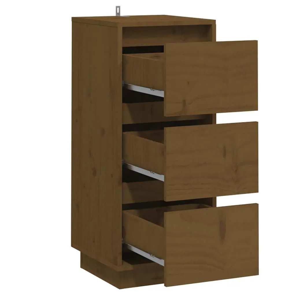 Solid Wood Sideboard Cabinet Honey Brown Storage Furniture Living Room Decor