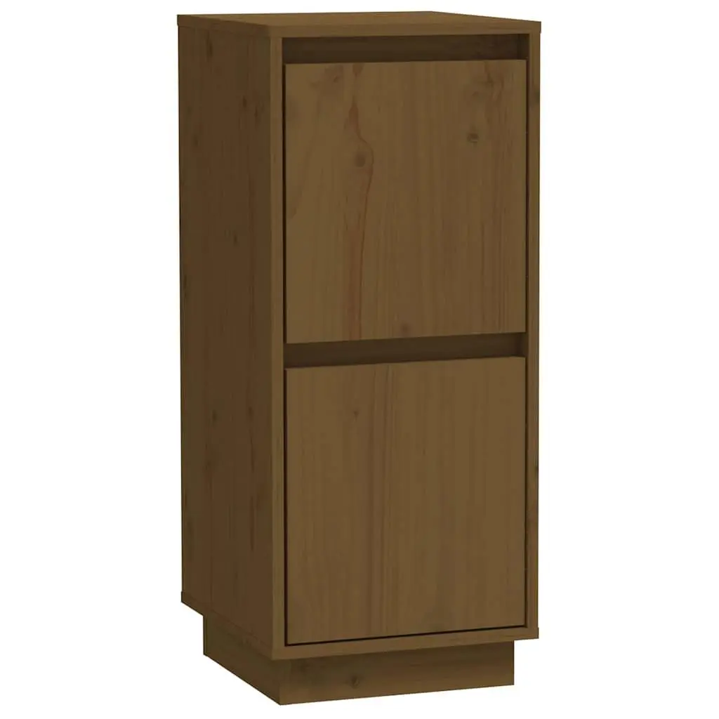 Wooden Sideboard Cabinet 2 Door Pine MDF Brown Storage Furniture 31.5x34x75 cm