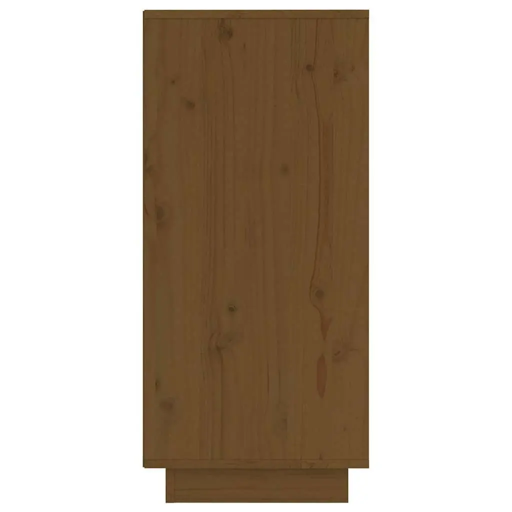 Wooden Sideboard Cabinet 2 Door Pine MDF Brown Storage Furniture 31.5x34x75 cm