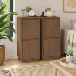 Friendly 2-Door Sideboard Cabinet in Honey Brown