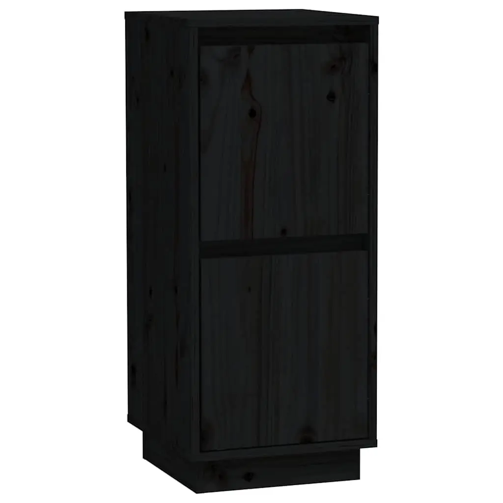 Solid Wood Pine Sideboards Black 2 Piece Storage Cabinet Buffet