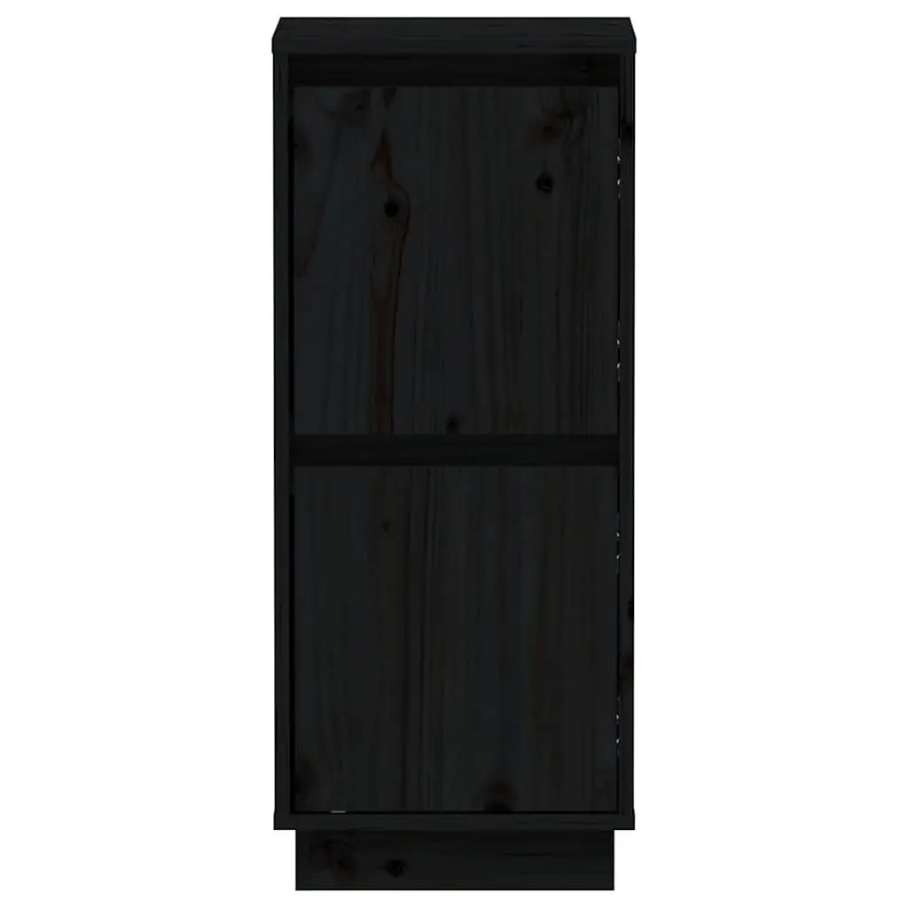 Solid Wood Pine Sideboards Black 2 Piece Storage Cabinet Buffet