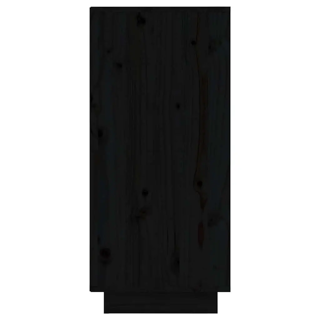Solid Wood Pine Sideboards Black 2 Piece Storage Cabinet Buffet