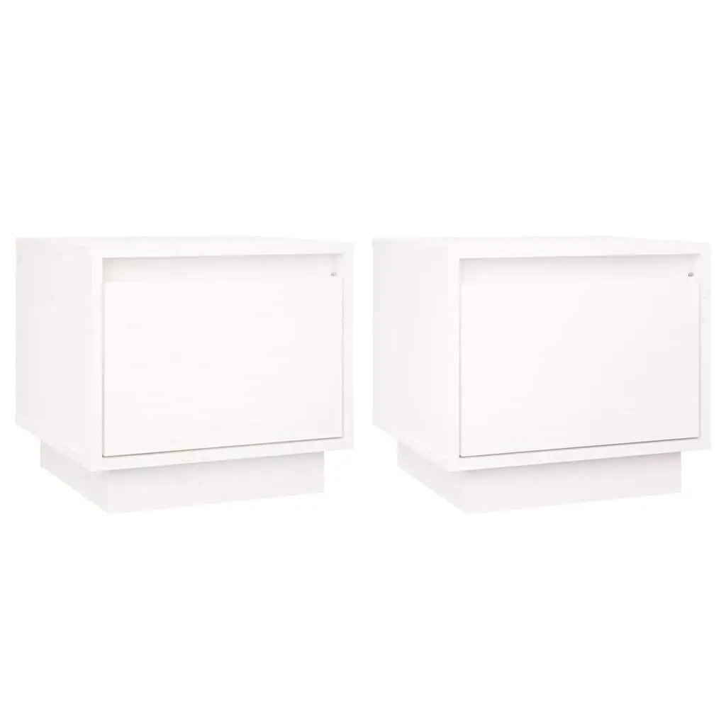 Bedside Cabinets 2 pcs White 35x34x32 cm Side Tables Storage Nightstand