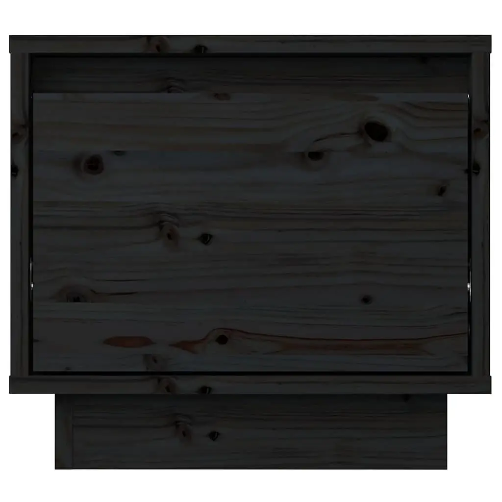 Bedside Cabinets Black 35x34x32 cm Set of 2 Solid Pinewood Storage Side Tables