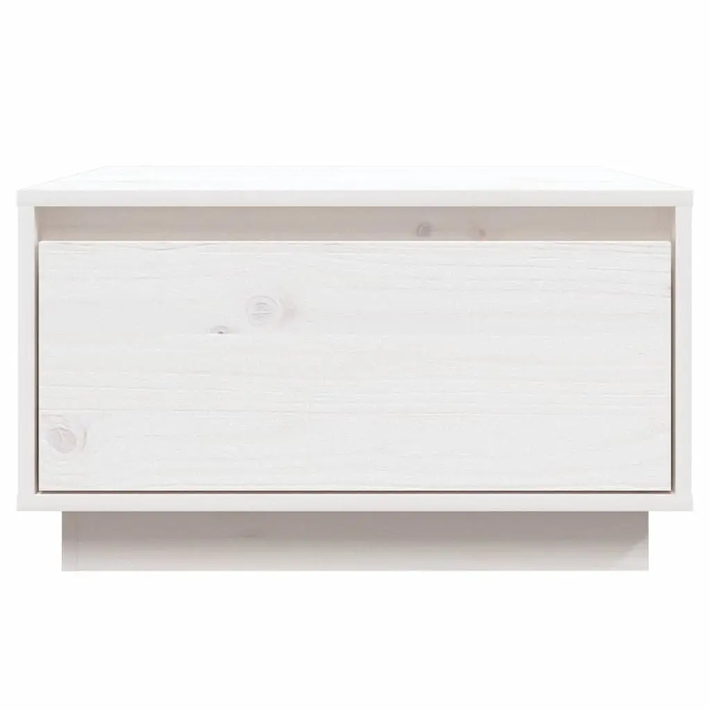 Wooden Coffee Table White Storage Drawer 55 x 56 x 32 cm