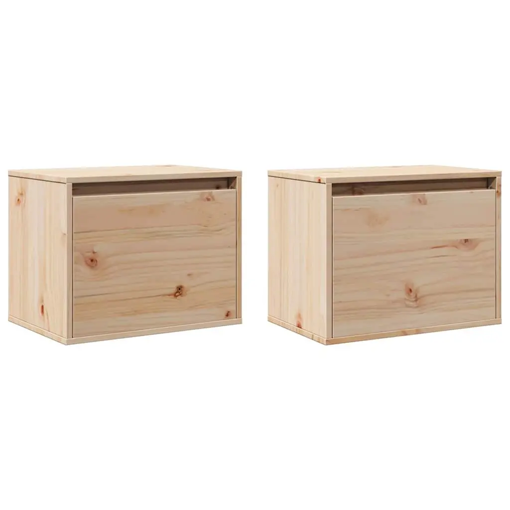 Wall Cabinets Solid Pine Wood 45x30x35 cm Brown 2 pcs