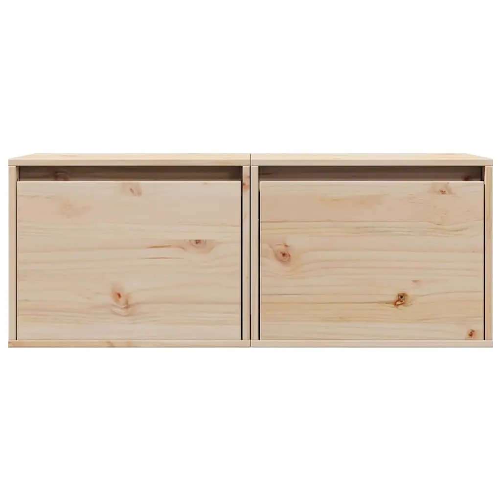 Wall Cabinets Solid Pine Wood 45x30x35 cm Brown 2 pcs