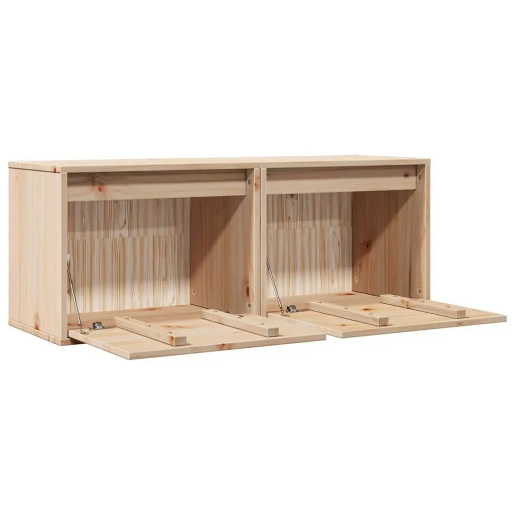 Wall Cabinets Solid Pine Wood 45x30x35 cm Brown 2 pcs