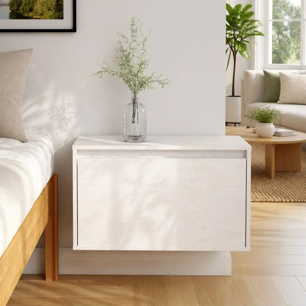 Wall Cabinet White Decorative Floating Shelving Unit Storage Display Organiser