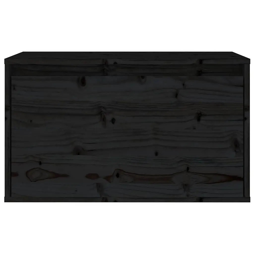 Wall Cabinet Black Solid Pinewood 60x30x35 cm Hanging Storage Unit