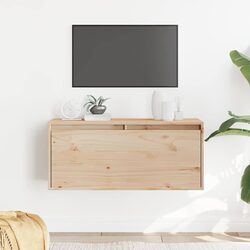 Friendly Brown Solid Wood Floating Shelf 80x30x35 cm
