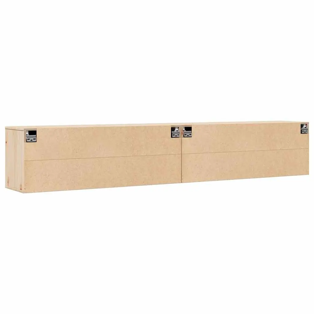 Floating Wall Cabinet Brown Solid Pinewood 100x30x35 cm Storage Unit