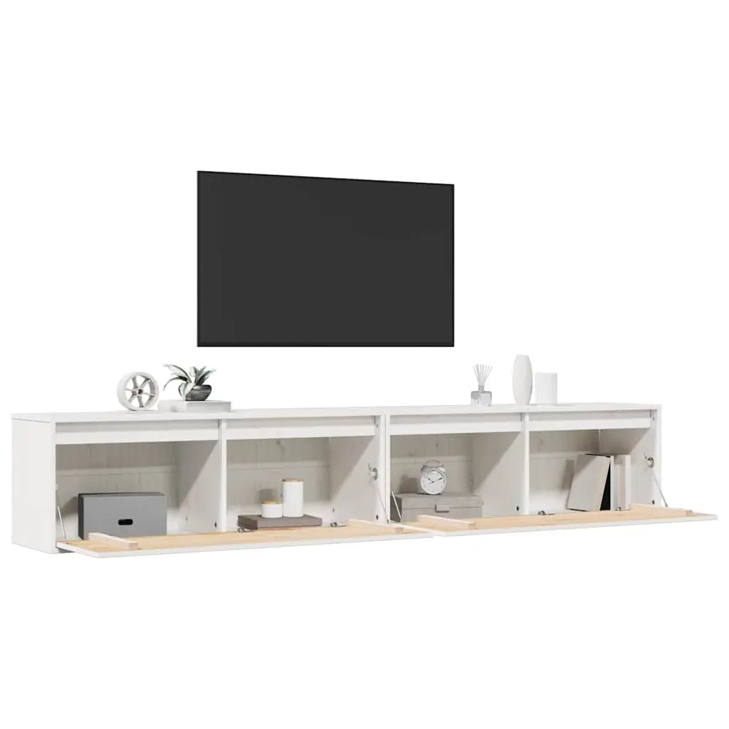 Wall Cabinet 100x30x35 cm Floating Storage Shelving Unit White Wooden