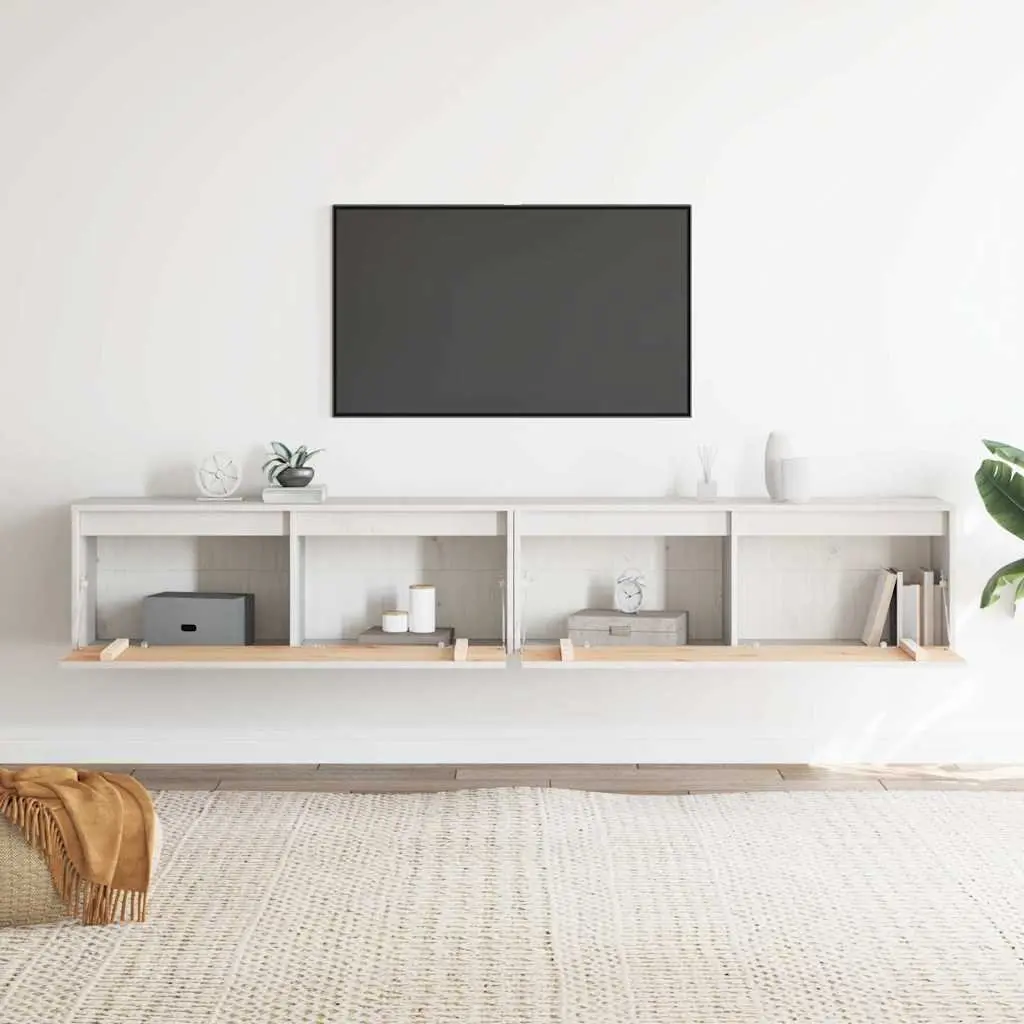 Wall Cabinet 100x30x35 cm Floating Storage Shelving Unit White Wooden