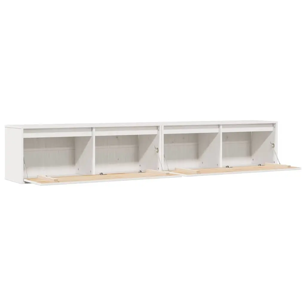 Wall Cabinet 100x30x35 cm Floating Storage Shelving Unit White Wooden