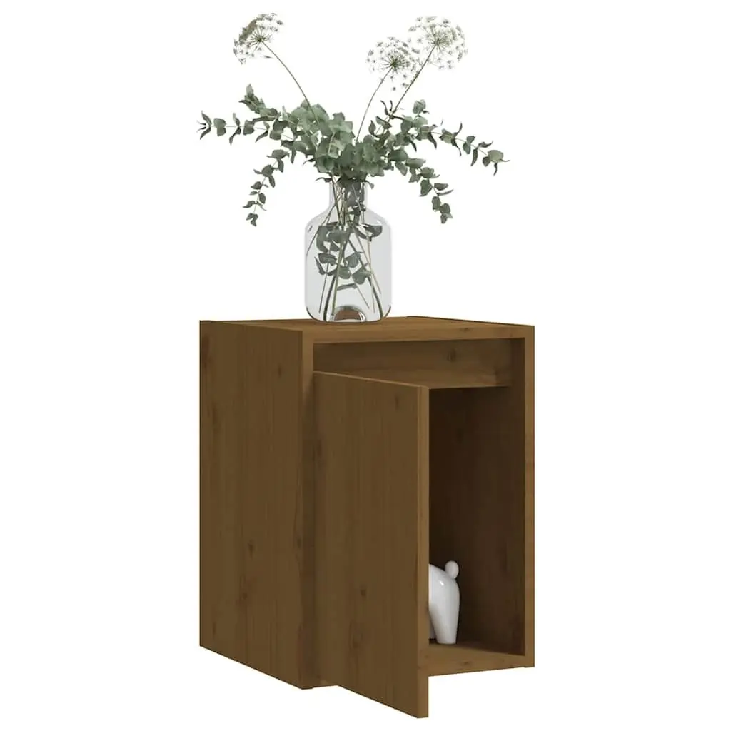 Wall Cabinet 2 Pieces Brown Solid Wood Storage Display Shelving Unit 30x30x40cm