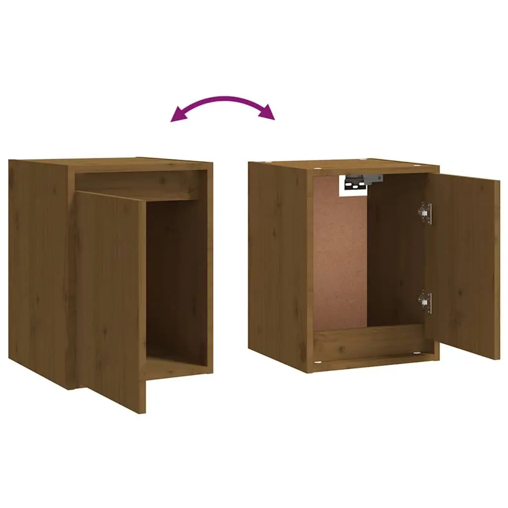 Wall Cabinet 2 Pieces Brown Solid Wood Storage Display Shelving Unit 30x30x40cm