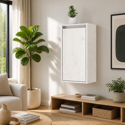 Friendly White Wall Cabinets 2 pcs 30x30x60 cm in Solid Pine
