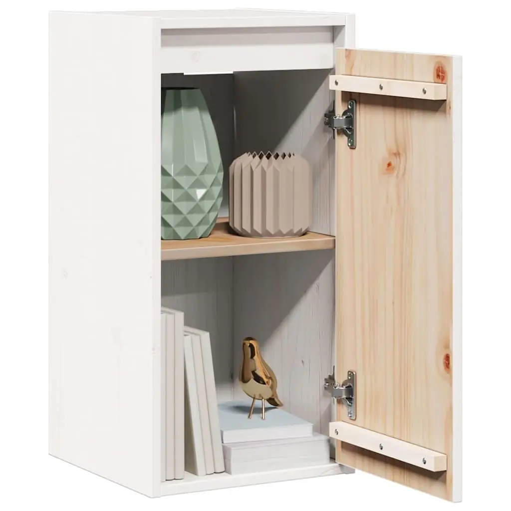 Wall Cabinets 2 pcs White 30x30x60 cm Solid Wood Pine Floating Storage Shelves