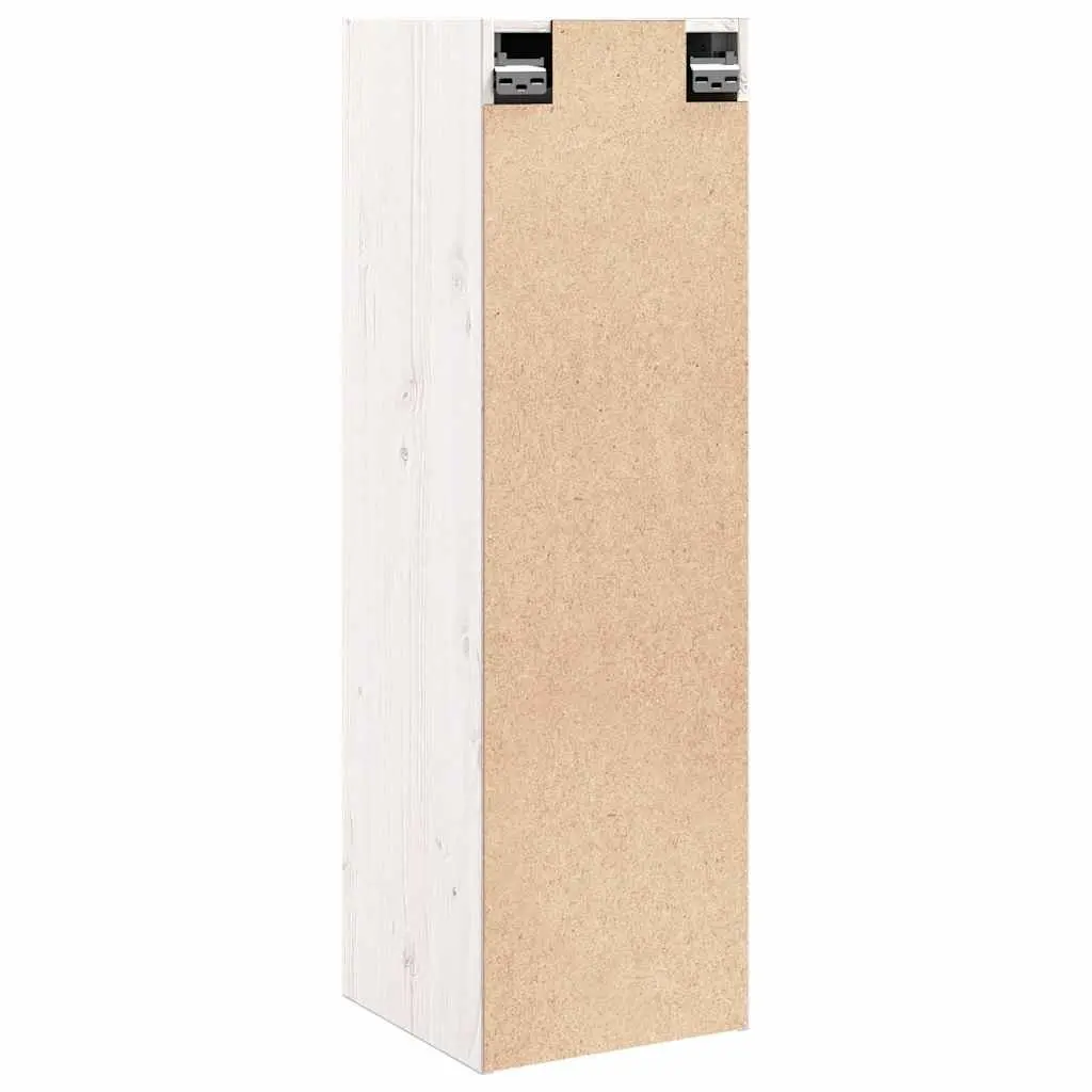Wall Cabinet White Solid Wood 30x30x100 cm
