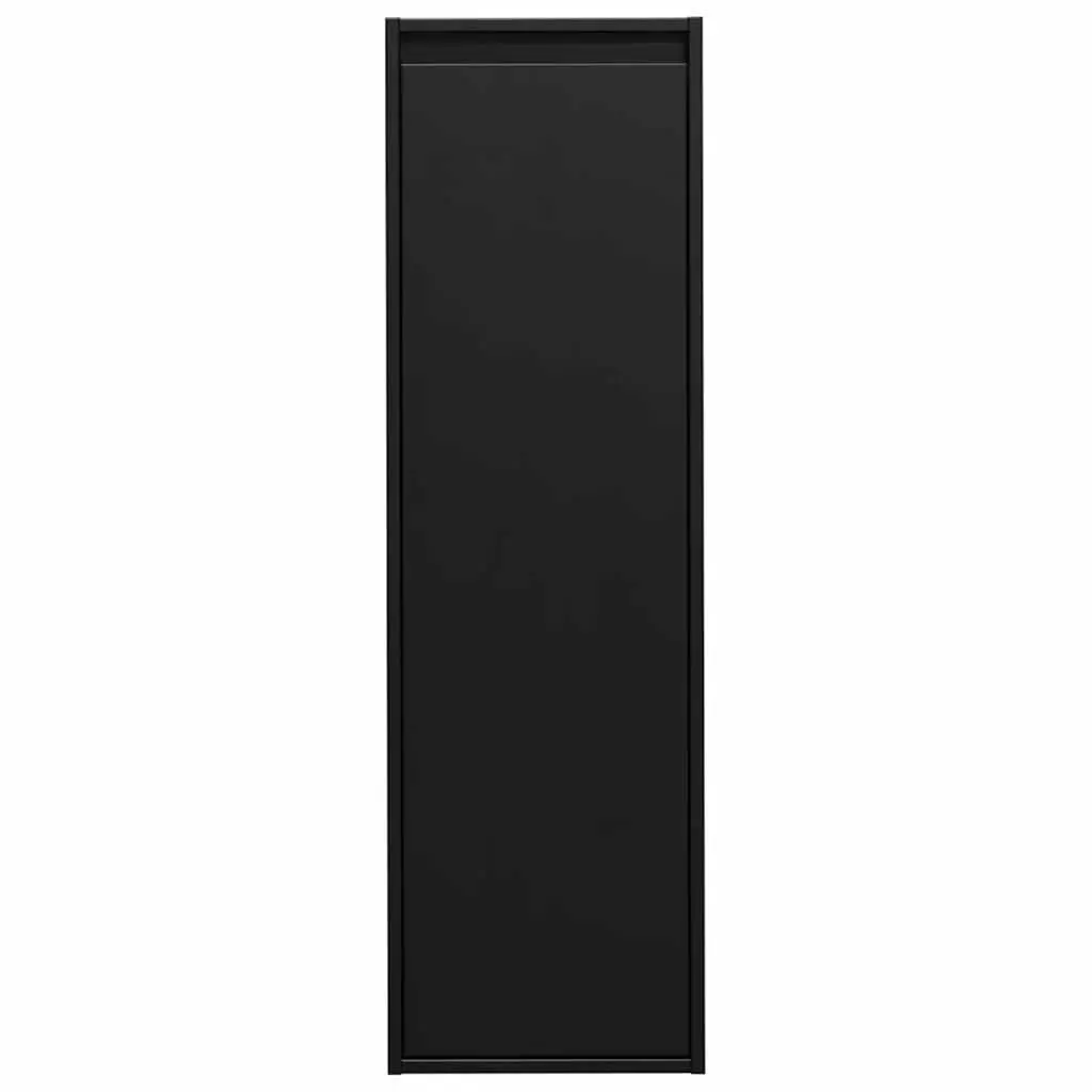 Wall Cabinets Black 30x30x100 cm Solid Pine 2 Piece Floating Storage Hanging Shelf