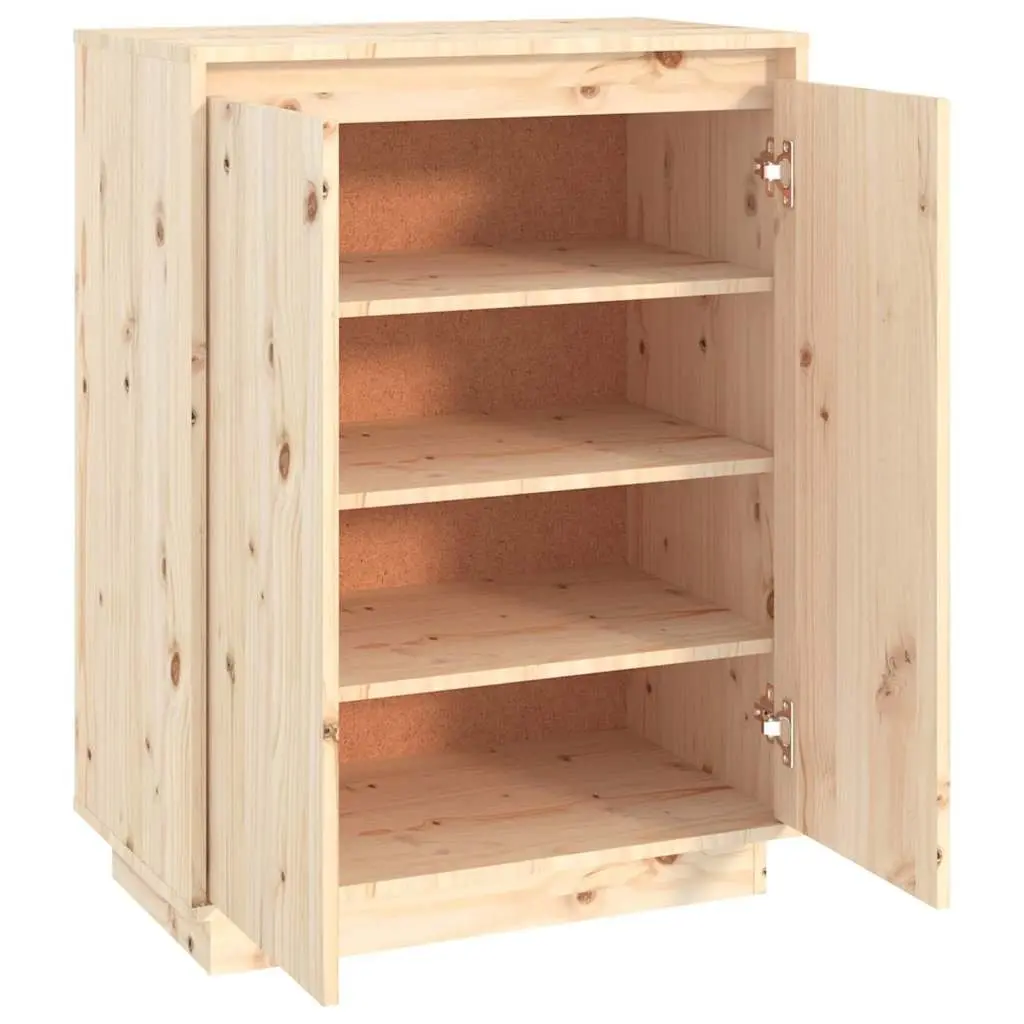 Shoe Cabinet Wooden Organizer Brown 60W x 35D x 80H cm