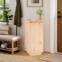 Wooden Shoe Cabinet Storage Organiser Rack Brown Home Furniture Hallway Entryway
