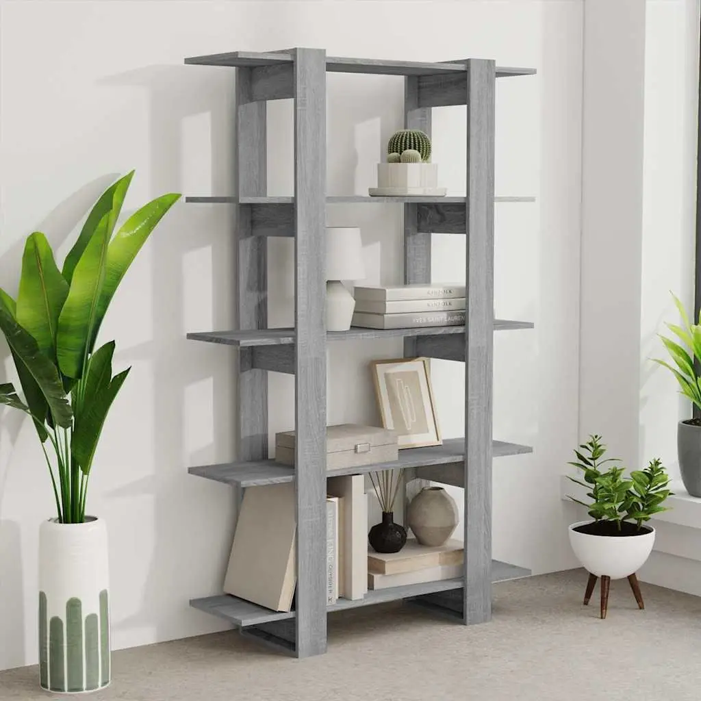 Book Cabinet Room Divider Grey 100W x 30D x 160H cm Shelving Unit Storage Organiser