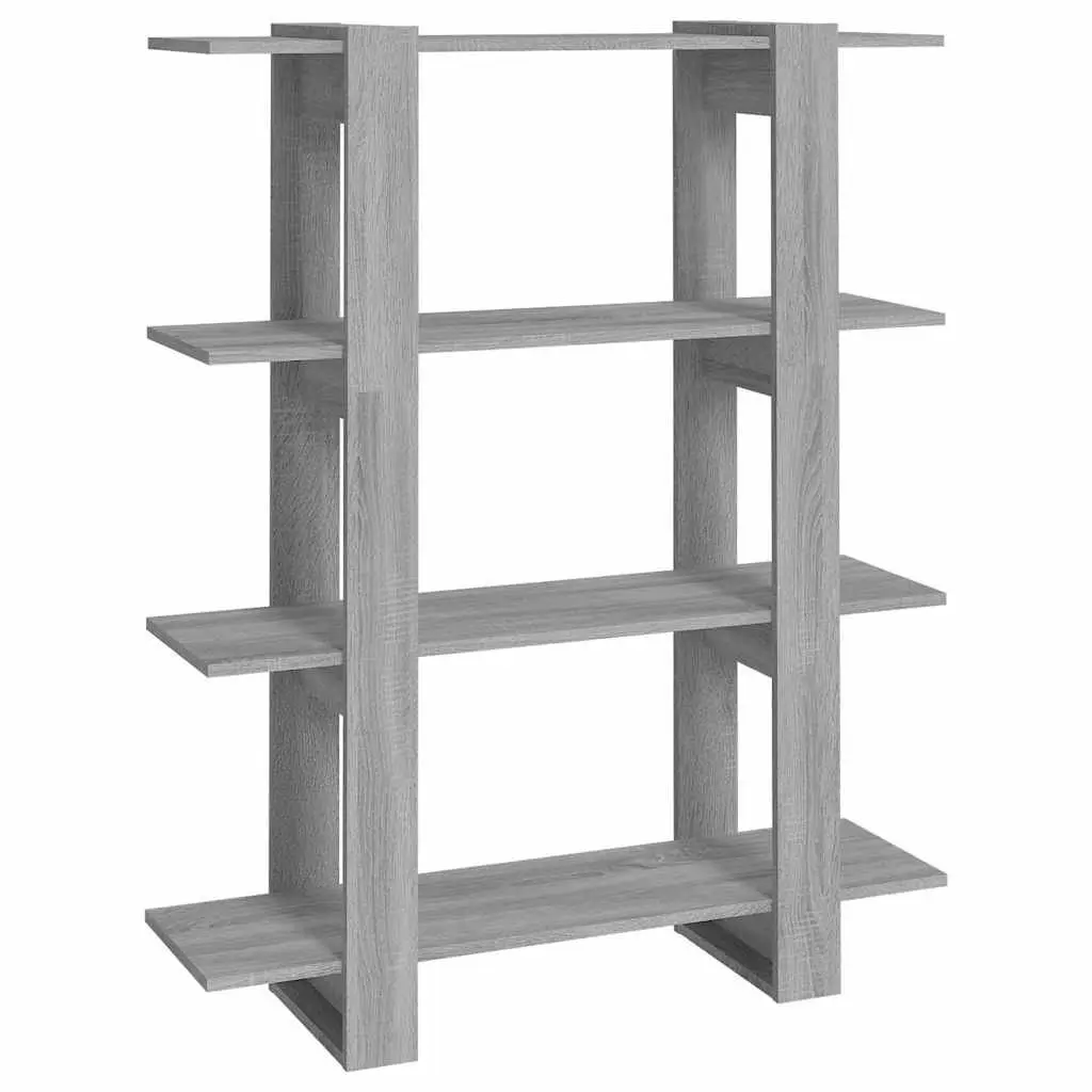 Book Cabinet Grey Shelving Unit 100W x 30D x 123.5H cm